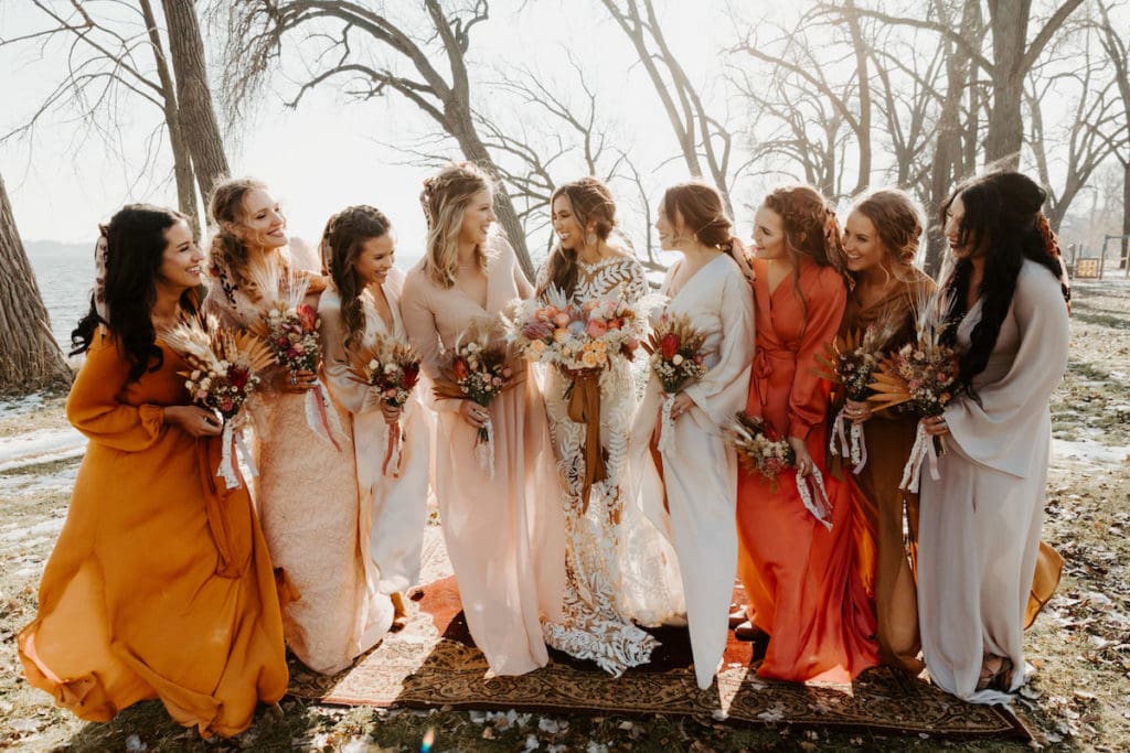 multicolored bridesmaid dresses