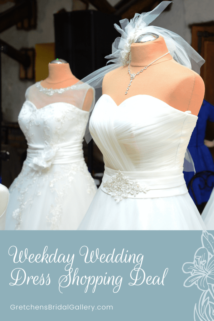 wedding dress shopping on weekdays