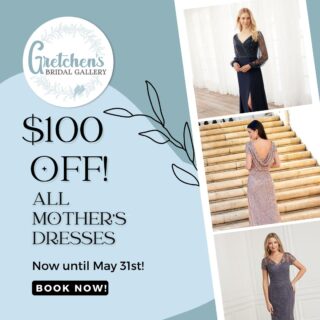 May is the month for mothers, and we are celebrating with a $100 OFF ALL mothers/formal dresses!💖

Find the perfect dress for your special day and save big this month. Don't wait - this offer is only valid through May! ✨ Book your appointment now! LINK IN BIO! 

#2023bride #motherofthebridedress #formaldress #indybridalboutique #indianawedding #weddinginspo